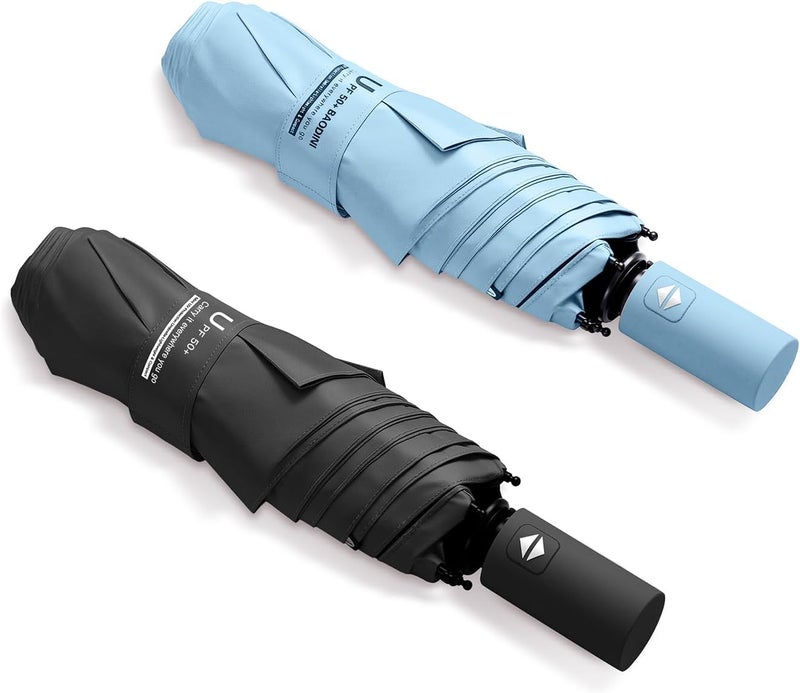 BAODINI Small UV Protection Travel Umbrella Compact for Rain and Sun UPF 50+ Windproof Portable 42 inch Umbrella for Women and Men - Image 1